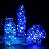 ieftine Conectat Electric-led zână șir lumini 50m-500 30m-300 20m-200 10m-100led-uri sârmă de cupru lumini cu telecomandă lumini de Crăciun lumini stelate reglabile pentru petrecere nuntă dormitor brad de Crăciun priză