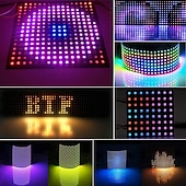 billiga Plug Strip Lights-ws2812b rgbic 5050smd led matrix panel 256 pixlar individuellt adresserbar programmerbar digital led display matris panel flexibel fpcb för arduino hallon bild video text dc5v