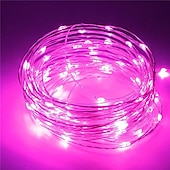ieftine Conectat Electric-led zână șir lumini 50m-500 30m-300 20m-200 10m-100led-uri sârmă de cupru lumini cu telecomandă lumini de Crăciun lumini stelate reglabile pentru petrecere nuntă dormitor brad de Crăciun priză