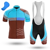 preiswerte Herrenbekleidungs-Sets-21Grams Herren Radtrikot mit Radhose kurz Trägern fahrradbekleidung set Kurzarm MTB Mountain Rennrad Himmelblau Orange Rot Fahhrad Sportkleidung 3D-Pad Atmungsaktiv Rasche Trocknung Tasche auf