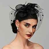 billige Tilbehør og mer-Retro / vintage 1950-tallet 1920-tallet Hodeplagg Party-kostyme Fascinator-hatt Dame Maskerade Fest / aften Utdrikningslag Voksne Hodeplagg