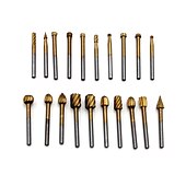 cheap Drill Bit Set-20 PC Set Of 3mm Electric Grinding High Speed Steel Woodworking Small Rotary File Engraving DIY Grinding Head Milling Cutter Set Accessories