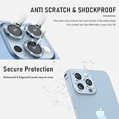 billiga Skärmskydd till iPhone-[2-pack] Kameralinsskydd Till Apple iPhone 16 iPhone 15 Pro Max Plus iPhone 14 Pro Max iPhone 13 Pro Max Härdat Glas 9 H-hårdhet Diamant Glittrig Reptålig