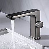 economico Classici-rubinetto lavabo bagno - cromo classico / grigio canna di fucile finiture verniciate nero / bianco centrotavola monocomando rubinetti a vasca con display temperatura