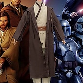 preiswerte Herrenkostüme-Obi Wan Kenobi Jedi Ritter Cosplay Kostüm Outfits Cosplay Film Cosplay for Herren Erwachsene Karneval Maskerade