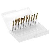 economico set di punte da trapano-10 pz 1/8 &#039;&#039; gambo hss acciaio rotativo frese cutter scatola di plastica trasparente incisione rettifica bit per file rotanti taglierina strumenti di lavorazione del legno fai da te