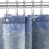 cheap Shower Curtains-12 pcs Stainless Steel Curtain Hooks Bath Curtain Rollerball Shower Curtain Rings Hooks 5 Rollers Polished Satin Nickel Ball