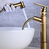 cheap Classical-ORB Bathroom Sink Faucet,Pull out Spray Antique Brass Single Handle One Hole Bath Taps