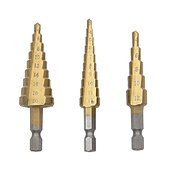 cheap Drill Bit Set-Step Drill Bits Power Tools Wholesale Price 3pcs/set Metal Drilling HSS