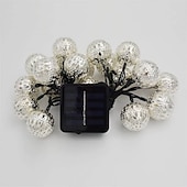 abordables Guirlandes solaires-Boule marocaine lumières extérieures guirlandes solaires 5/7/10m 20/30/50leds globe guirlandes lumineuses lanterne multicolore blanc chaud blanc rvb pour extérieur jardin cour patio arbre de noël fête