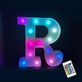 abordables 123496-LED lettre lumières signe 26 lettres alphabet avec télécommande allumer des lettres signe coloré pour veilleuse mariage/fête d&#039;anniversaire alimenté par batterie lampe de noël bar à la maison