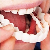 abordables Soins Personnels &amp; Santé-accolades de simulation accolades de simulation en silicone dents sourire, placages de dents mordantes - les dents supérieures et inférieures sont utilisées pour l&#039;enseignement du blanchiment pour couvrir les dents imparfaites et vous faire sourire instan