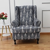 baratos Tampa da poltrona e capa de cadeira sem braço-Capa de cadeira de asa elástica capa de cadeira de asa capas de cadeira de asa de tecido spandex capas de poltrona com capa de almofada de assento para decoração de quarto de sala de estar