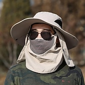 رخيصةأون أغطية الرأس في الهواء الطلق-قبعة الشمس قبعة دلو قبعة الصيد قبعة حماية من الأشعة فوق البنفسجية واقي شمسي حماية UV الصيف الربيع حافة واسعة مع غطاء الوجه وغطاء العنق رجالي نسائي صيد السمك نشاط