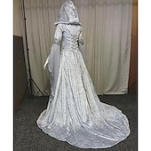 halpa Pukeutua-Retro / vintage Keskiaika Renessanssi Kokopitkä Mekot Normaali Leveä kalvosinnapit Viikinki Outlander Pluskoko Haltia Naamiaispuku Naisten Kelttiläinen Kuninkaallinen Halloween Karnevaali Naamiaiset