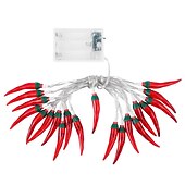 abordables Guirlandes lumineuses à piles-Guirlande lumineuse en forme de poivron rouge 3m 20leds guirlande lumineuse à piles noël jardin maison balcon vacances fête décoration