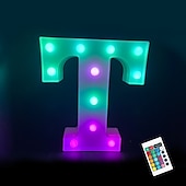 abordables 123496-LED lettre lumières signe 26 lettres alphabet avec télécommande allumer des lettres signe coloré pour veilleuse mariage/fête d&#039;anniversaire alimenté par batterie lampe de noël bar à la maison