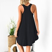 billiga Solklänningar-kvinnors pyjamas nattlinne nattlinne pjs ren färg komfort mjuk hem semester ärmlös vår sommar svart armégrön hem outfits