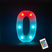 abordables 123496-LED lettre lumières signe 26 lettres alphabet avec télécommande allumer des lettres signe coloré pour veilleuse mariage/fête d&#039;anniversaire alimenté par batterie lampe de noël bar à la maison
