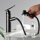 cheap Classical-ORB Bathroom Sink Faucet,Pull out Spray Antique Brass Single Handle One Hole Bath Taps