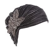 billige Tilbehør og mer-Retro / vintage De livlige 20-årene 1920-tallet Ruffle Turban Hat Hodeinnpakninger Charleston Bryllupsgjest Kostyme Dame Maskerade Fritid / hverdag Bryllupsmottagelse Utdrikningslag Voksne Hatt