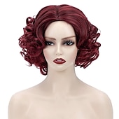 voordelige Feestpruiken-Kort Groen Groot Krullend Golvend Gelaagd Perücken voor Vrouwen Cosplay Feest Synthetisch Vezelhaar Perücken Halloween Perücken St.Patrick&#039;s Day Perücken