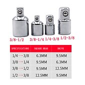 cheap Drill Bit Set-1/4 3/8 1/2  Sleeve Adapter Converter Drive Socket Wrench Adapter Wrench-sleeve Joint Converter Hand Tools