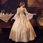 cheap Dresses-Princess Shakespeare Plus Size Gothic Rococo Vintage Inspired Medieval Party Costume Masquerade Women&#039;s Costume Vintage Cosplay Wedding Party 3/4-Length Sleeve Ball Gown Christmas