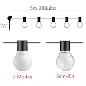 economico Striscie luci ad energia solare-elegante festa di ricevimento di nozze luci a globo per esterni luci solari a led per matrimonio 6m-30 lampadine 5m-20 lampadine luci da giardino per matrimonio impermeabili per layout di festa di