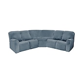 abordables Fauteuils inclinables, à oreilles-Housses de canapé inclinables en forme de L, housses de canapé d&#039;angle bordeaux en velours extensible pour canapé inclinable, lavables et douces (housse de dossier 4 pièces)&amp;amp;housse de siège, 1