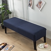 cheap Ottoman Cover-100% Dining Bench Cover Burgundy Removable Bench Slipcover Spandex High Stretch Bench Seat Furniture Protector Dining Chair Slipcovers for Living Room and Kitchen