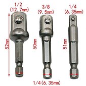billiga borrsats-3 st/8 st 1/4 krom vanadin stål hylsa adapter bits set sexkantsskaft förlängningsborr stång sexkant bit set elverktyg