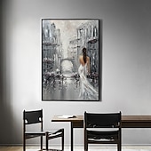 お買い得  人物画-結婚式の油絵抽象モダンライトセクシーな女性のリビングルームの豪華な寝室の街の印象装飾画