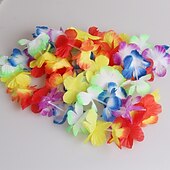 cheap HawaiianSummer Party-Hawaiian Colorful Flower Strips Pull Flower Decoration Flower 2-6 Meters Long Festival Festival Party Supplies