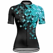 abordables Maillots pour femmes-Femmes Maillot de cyclisme Géométrique Manche Courte Cyclisme Maillot Top avec 3 poches arrière VTT Vélo tout terrain Cyclisme sur route Séchage Rapide Bandes réfléchissantes Poche Arrière Évacuation