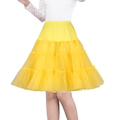 cheap Petticoat-Princess Lolita 1950s Knee Length Petticoat Hoop Skirt Tutu Under Skirt Solid Colored Women&#039;s Bachelorette Party Petticoat