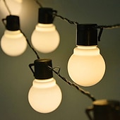 abordables Guirlandes solaires-Guirlande lumineuse LED solaire d&#039;extérieur élégante pour réception de mariage, fête, rétro, G50, étanche, 5 m, 3 m, guirlande lumineuse LED, Noël, mariage, fleur, rue, jardin, extérieur, décoration,