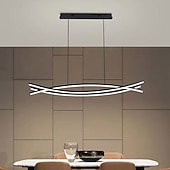 cheap Line Design-100 cm LED Pendant Light Line Design Metal Artistic Style Modern Chandelier Modern Simple Nordic Minimalist Light Luxury Restaurant Long Bar Table Dining Room 110-120V 220-240V