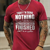 levne Pánské grafické tričko-Pánské vtipné grafické tričko s citátem &quot;Dnes nedělám nic&quot; sarkastické tričko pro uvolněný životní styl s krátkým rukávem