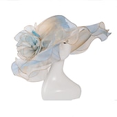 billiga Festhattar-Organza Kentucky Hatt  Fascinatörer  Huvudbonad med Tiered 1 PC Fest  Kväll  Företag  Ceremoni  Bröllop  Téfest Huvudbonad för att imponera Klädkod Race Day Dress