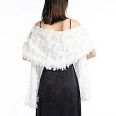 voordelige Sjaals-Sjaal &amp; Omslagdoek Omslagdoeken Damesomslag Elegant Bruids Zonbescherming Mouwloos Polyester Bruiloftsomslagen Met Kwastje Voor Bruiloft Zomer