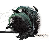 baratos Acessórios e mais-Retro Vintage Anos 20 Peça para Cabeça Baile de Máscara Faixa De Cabelo Estilo Melindrosa Normal O Grande Gatsby charleston Convidado do casamento Mulheres Dia Das Bruxas Carnaval Baile de Máscaras