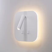 abordables Appliques murales d&#039;intérieur-8w moderne intérieur applique murale led applique murale lecture projecteur avec interrupteur 350 pivotant 2 en 1 5w mur projecteur led applique murale pour chambre de chevet salon salle d&#039;étude