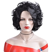 voordelige Feestpruiken-Kort Groen Groot Krullend Golvend Gelaagd Perücken voor Vrouwen Cosplay Feest Synthetisch Vezelhaar Perücken Halloween Perücken St.Patrick&#039;s Day Perücken