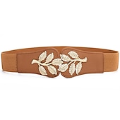 ieftine cintură-Pentru femei Curea Largă centura corset Canava Metal Bucke Geometric Cord Wowen Oficial Muncă Zilnic Negru Alb Roșu-aprins Bleumarin