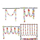 cheap HawaiianSummer Party-Hawaiian Colorful Flower Strips Pull Flower Decoration Flower 2-6 Meters Long Festival Festival Party Supplies