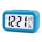 abordables Decoración y lámparas de noche-reloj inteligente led electronic digital alarm clock recarga escritorio reloj temperatura lazy snooze alarm mute retroiluminado reloj electrónico reloj digital