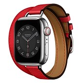 رخيصةأون عصابات Apple Watch-جولة مزدوجة متوافق مع Apple Watchband 38 مم 40 مم 41 مم 42 مم 44 مم 45 مم 49 مم مشبك معدني قابل للتعديل جلد اصطناعي استبدال حزام الساعة إلى iwatch Ultra 2 Series 9 8 7 SE 6 5 4 3 2 1