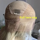 levne Paruky z přírodních vlasů se síťkou ofina-platinová jasanová blond krajka vpředu lidské vlasy paruky 13x4 krajková přední paruka tmavě blond kořínky předem vytrhané 130%/150%/180% hustota dlouhá vlnitá paruka pro ženy