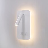 economico Luci da parete-9w moderna applique da parete a led applique da parete per interni riflettore da lettura a led con interruttore 350 girevole 2 in 1 5w riflettore da parete lampada da parete a led per camera da letto